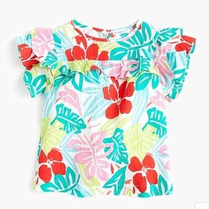 Crewcuts NWOT Girls' ruffle-trim top in island floral